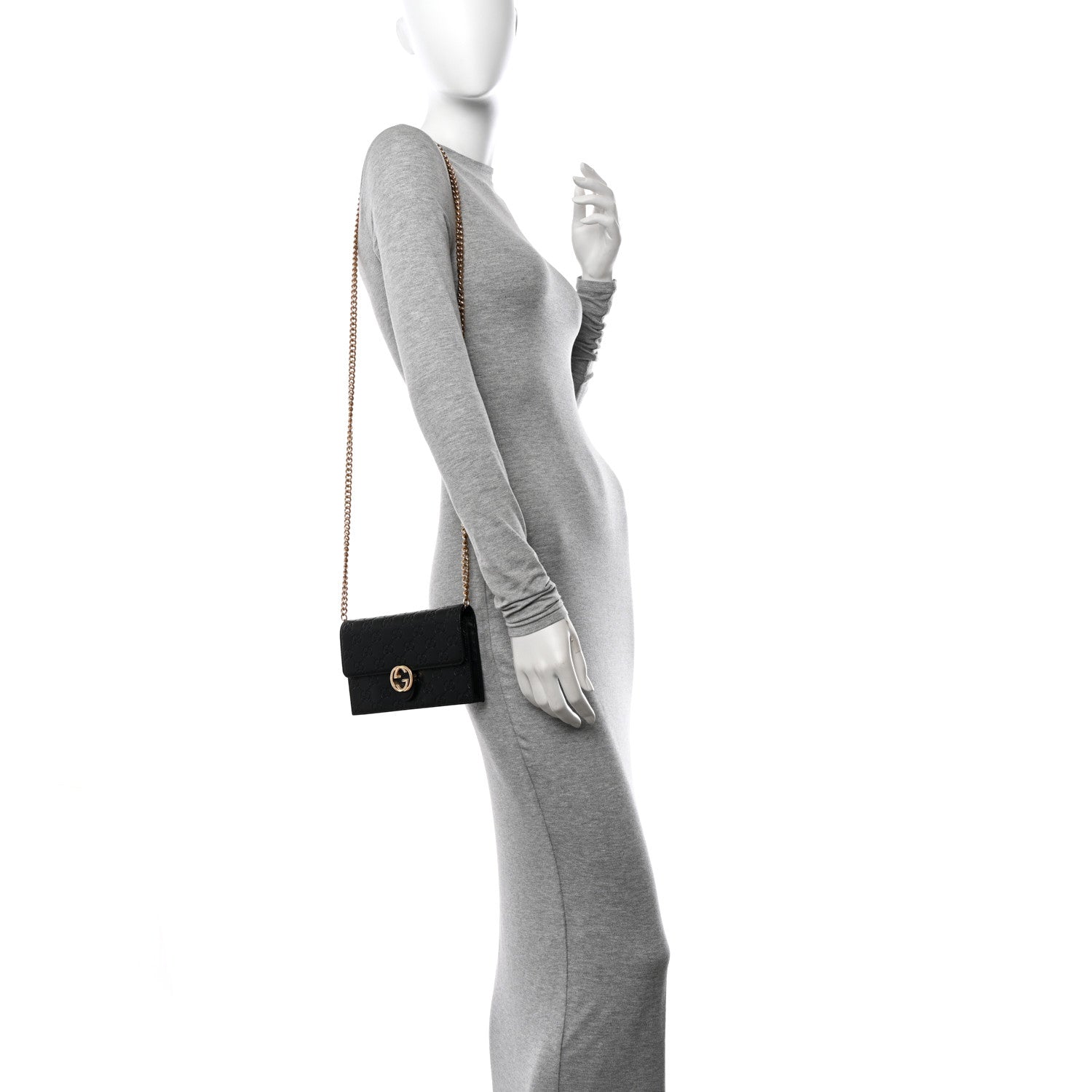 Gucci Guccissima Icon Chain Wallet Black 2 of 13