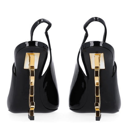 Saint Laurent Patent Opyum 110 Slingback Pumps 36 Black 6 of 8