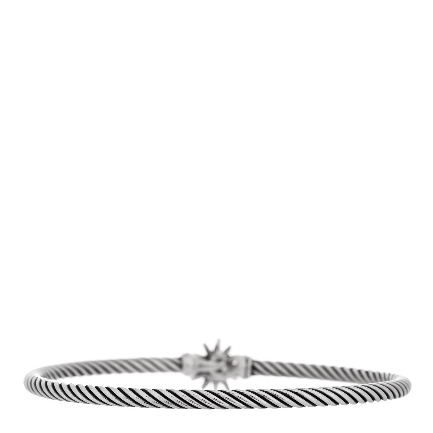 David Yurman Sterling Silver Diamond Starburst Bracelet 2 of 3