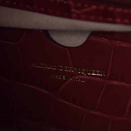 Alexander McQueen Calfskin Crocodile Embossed Heroine 30 Red 9 of 11