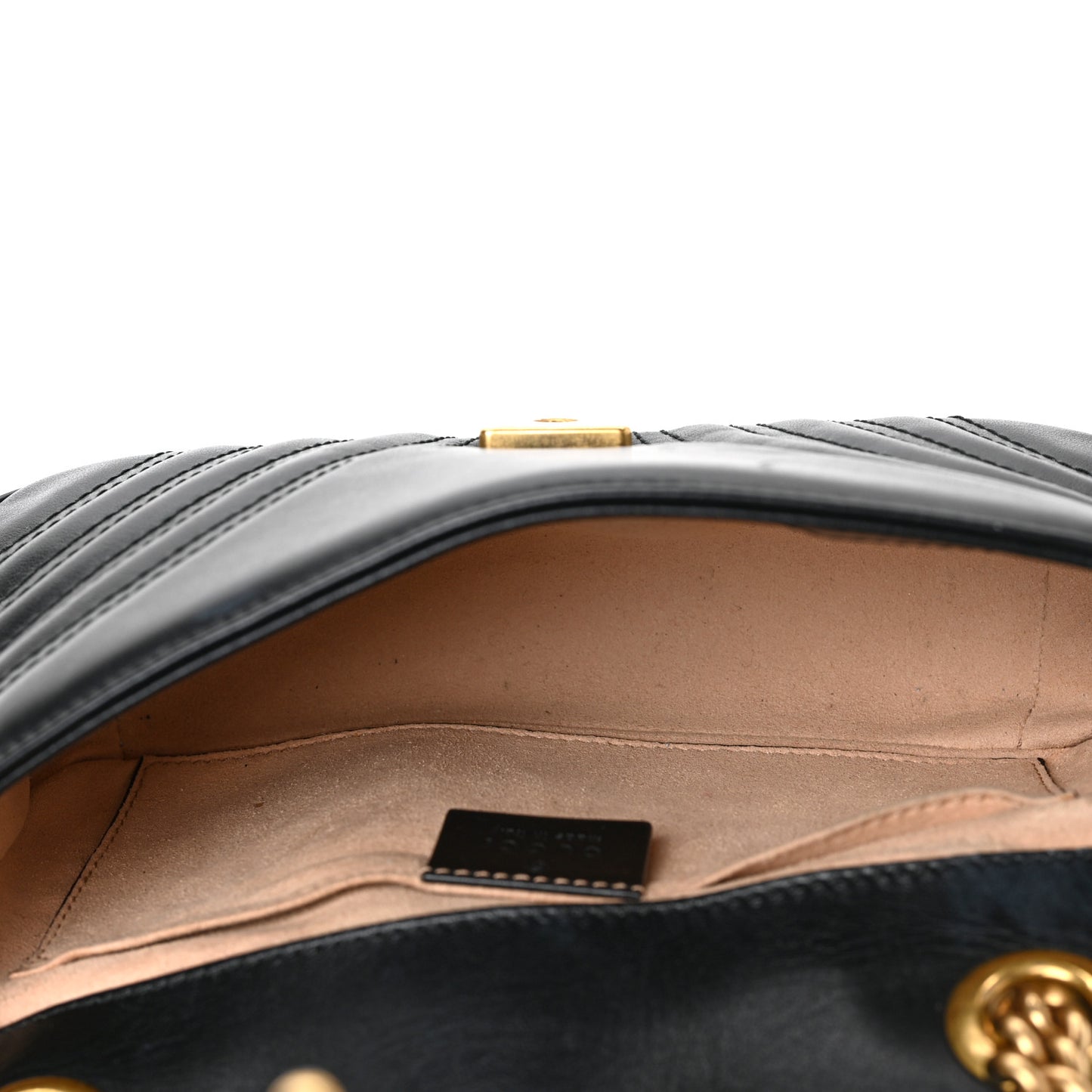 Calfskin Matelasse Mini GG Marmont Shoulder Bag Black