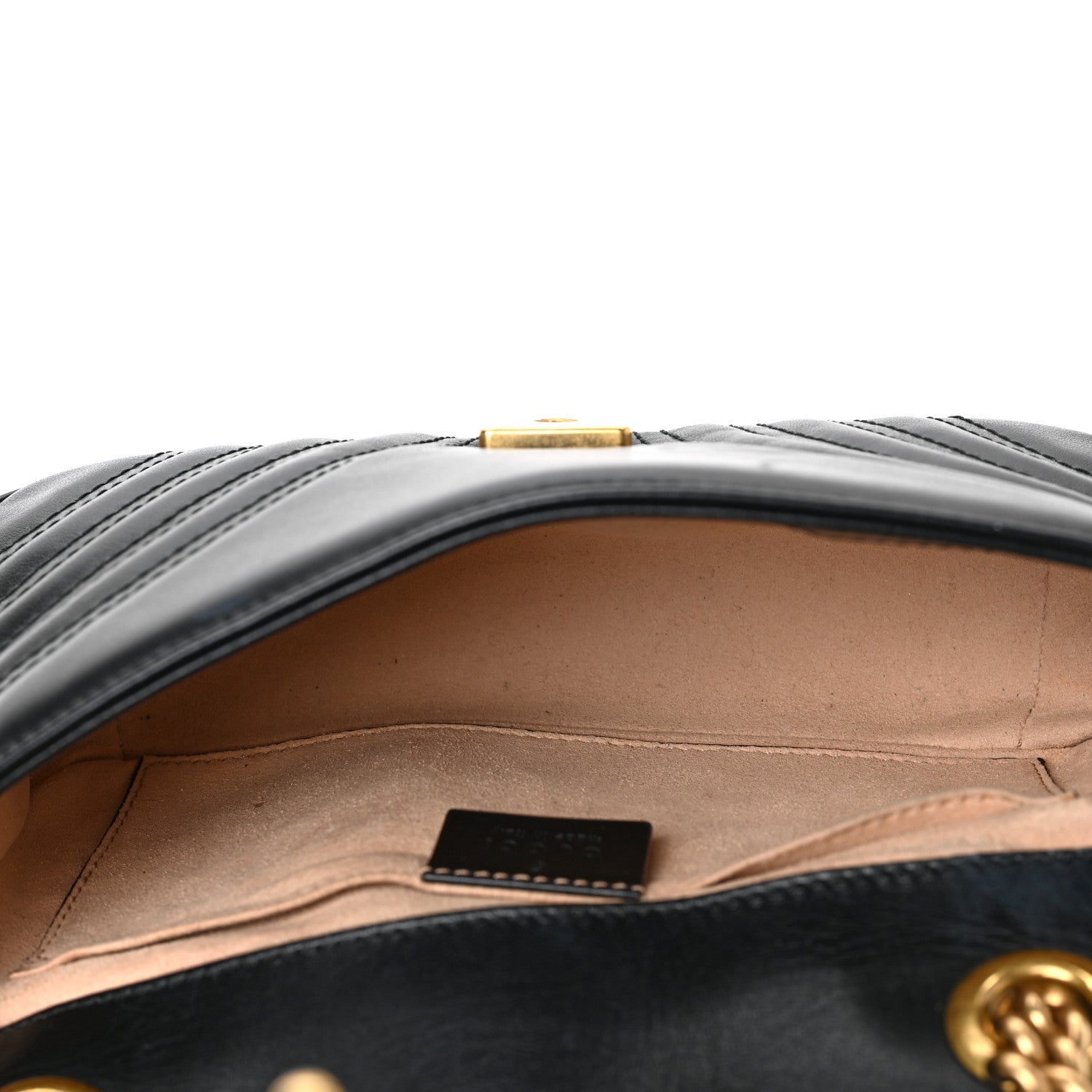 Gucci Calfskin Matelasse Mini GG Marmont Shoulder Bag Black 5 of 9