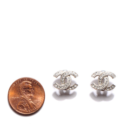 Chanel Crystal CC Earrings Silver 2 of 5