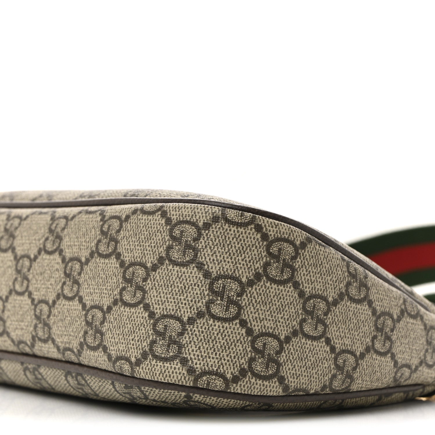 Gucci GG Supreme Monogram Textured Dollar Calfskin Web Small Ophidia GG Handbag Beige Ebony New Acero 10 of 14