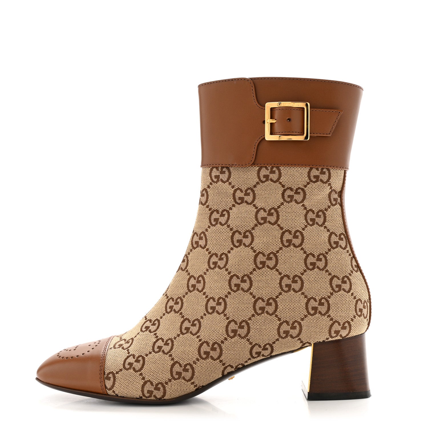 Gucci Monogram Cordovan Lux GG Ankle Boots 38.5 Beige Cuir 1 of 12