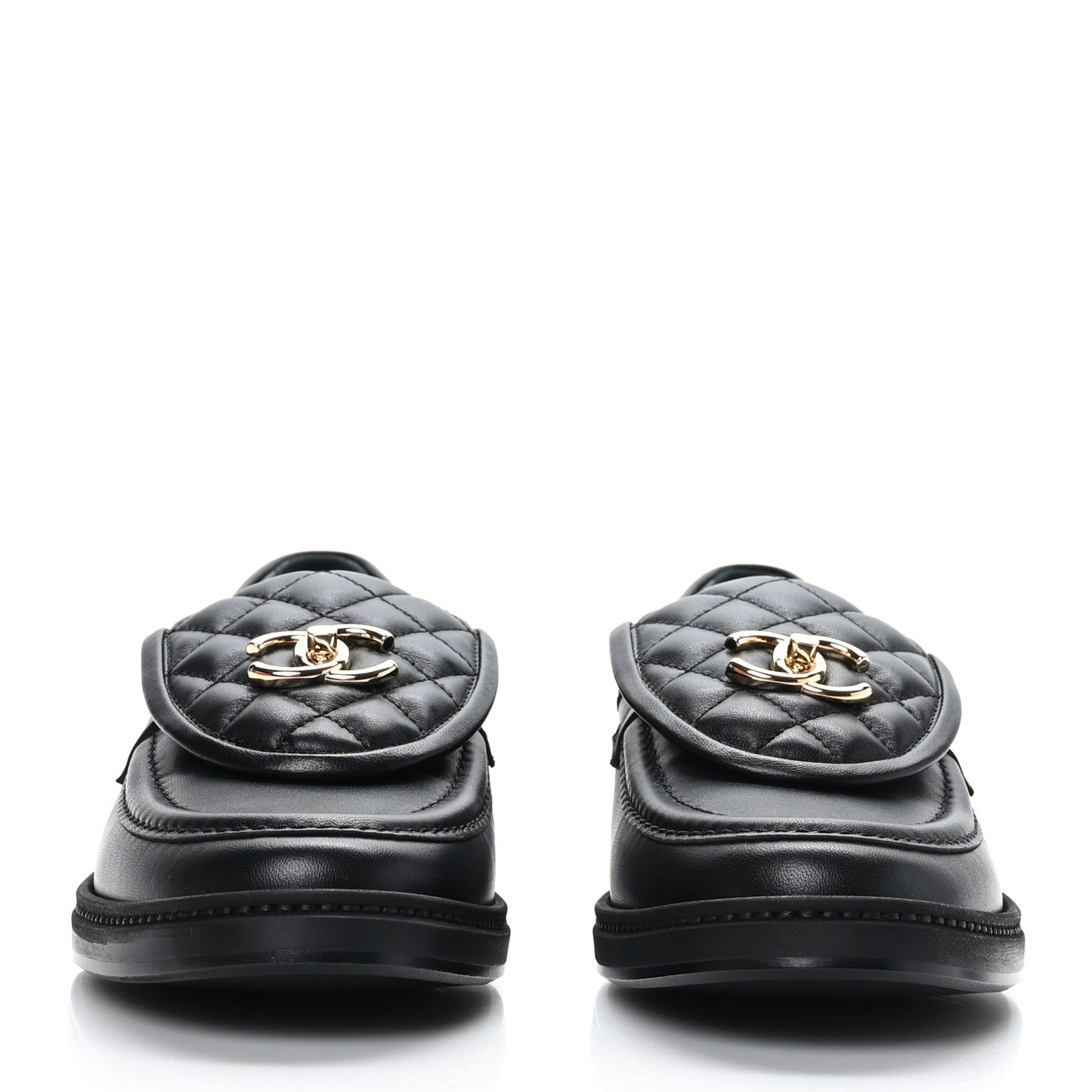 Lambskin Quilted CC Turnlock Loafers 41 Black