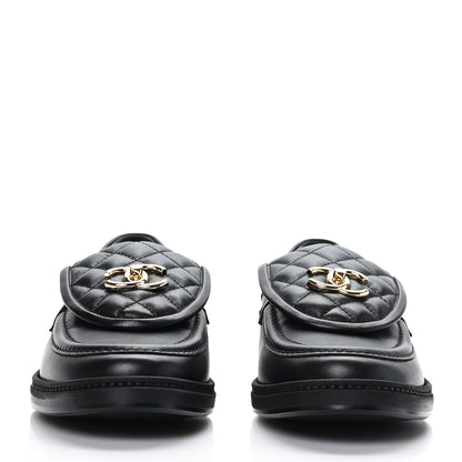 Chanel Lambskin Quilted CC Turnlock Loafers 41 Black 2 of 8