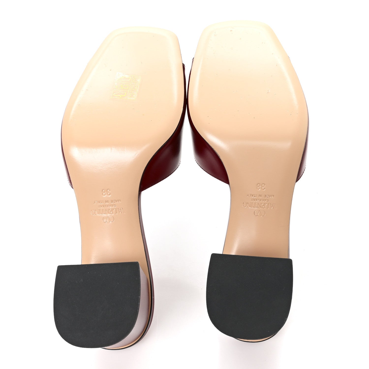 Valentino Garavani Calfskin VLogo 45mm Slide Sandals 38 Brick