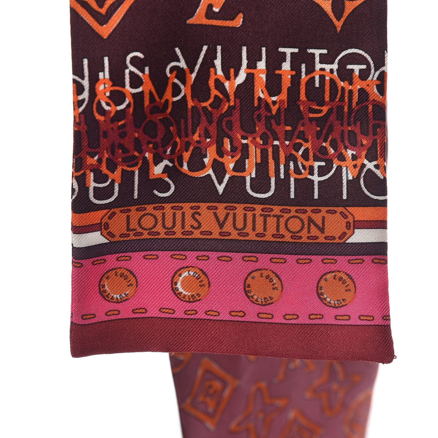 Silk Monogram Map Bandeau Plum Orient