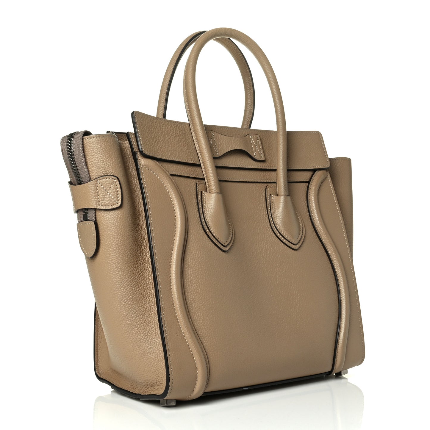 Drummed Calfskin Micro Luggage Dune