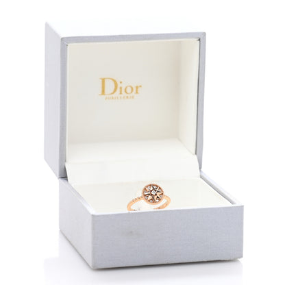 Christian Dior 18K Pink Gold Diamond Rose Des Vents Pave Ring 52 6 5 of 5