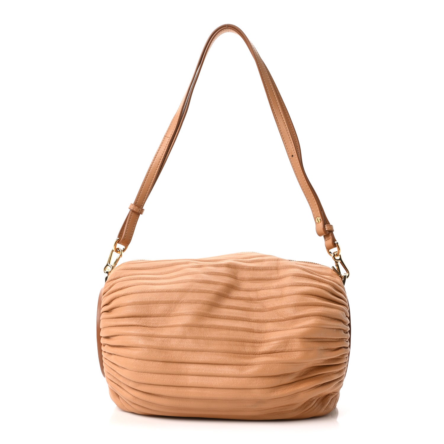 Loewe Lambskin Pleated Bracelet Pouch shoulder Bag Warm Desert 1 of 10