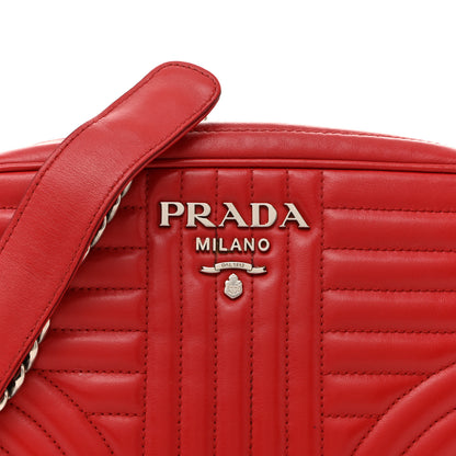 Prada Soft Calfskin Diagramme Camera Bag Rosso 8 of 13