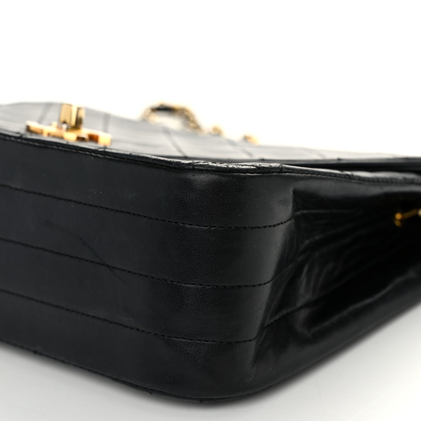 Lambskin Quilted Small Single Flap Black