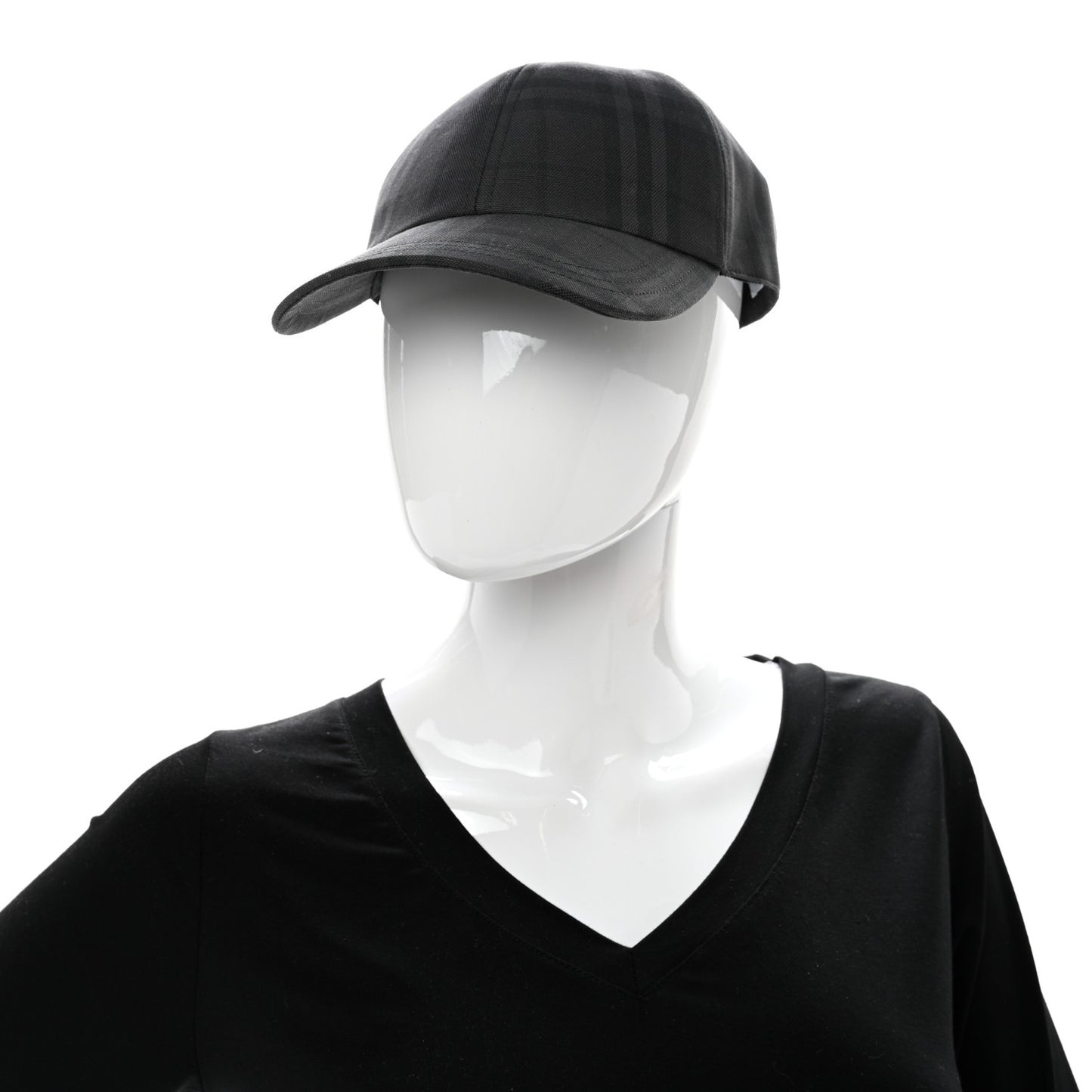 Cotton Check Baseball Hat L Charcoal