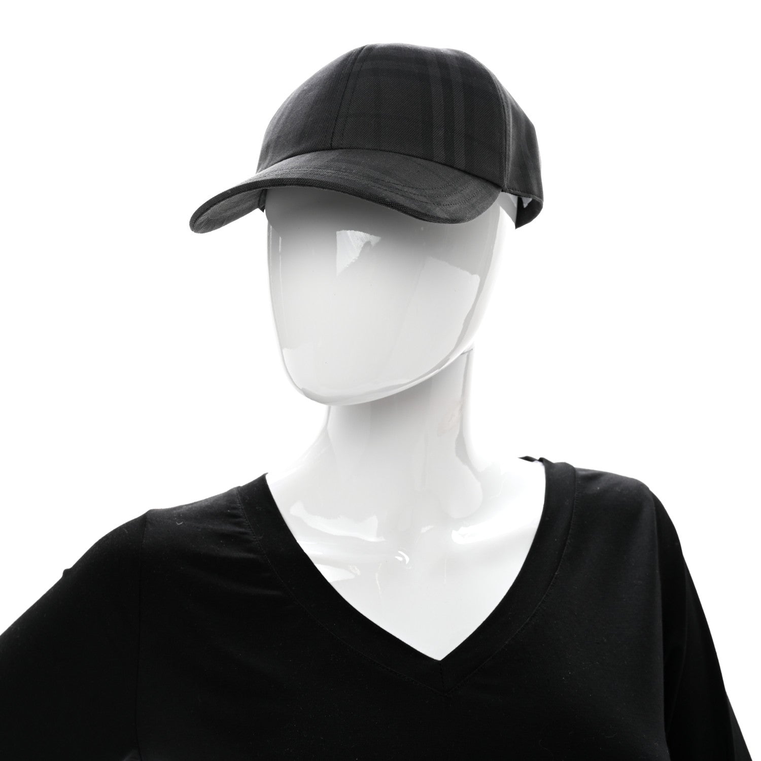Burberry Cotton Check Baseball Hat L Charcoal 2 of 11