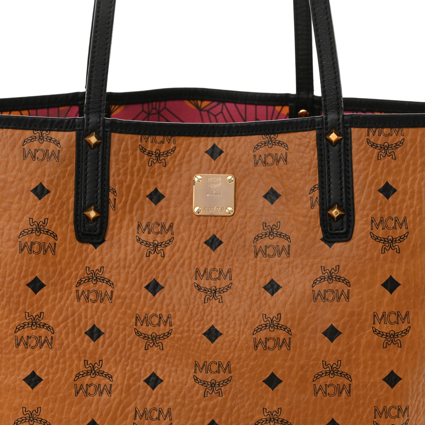Visetos Medium Project Reversible Shopper Tote Cognac