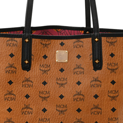 MCM Visetos Medium Project Reversible Shopper Tote Cognac 13 of 27