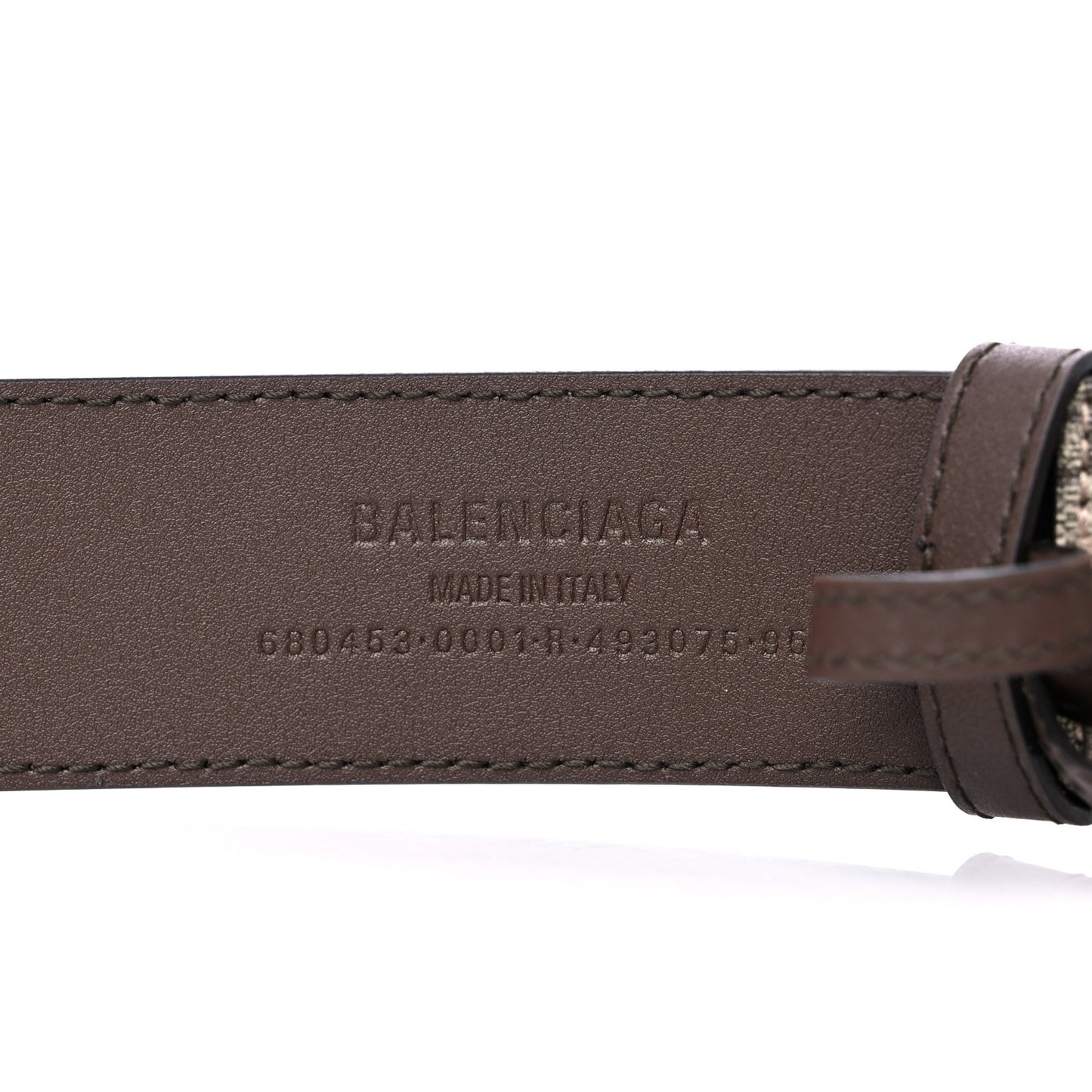 X BALENCIAGA BB Supreme Monogram 40mm Belt 95 38 Beige Ebony Dark Brown