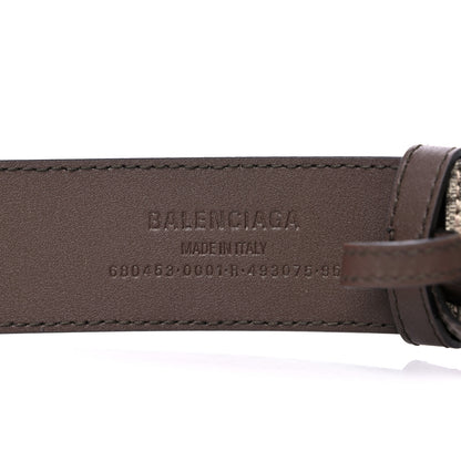 Gucci X BALENCIAGA BB Supreme Monogram 40mm Belt 95 38 Beige Ebony Dark Brown 3 of 5