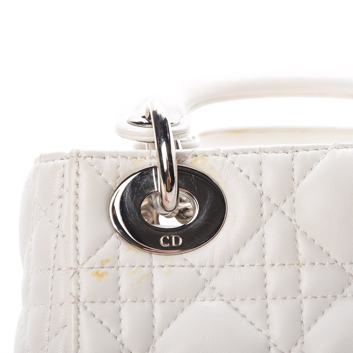 Lambskin Cannage Mini Lady Dior White