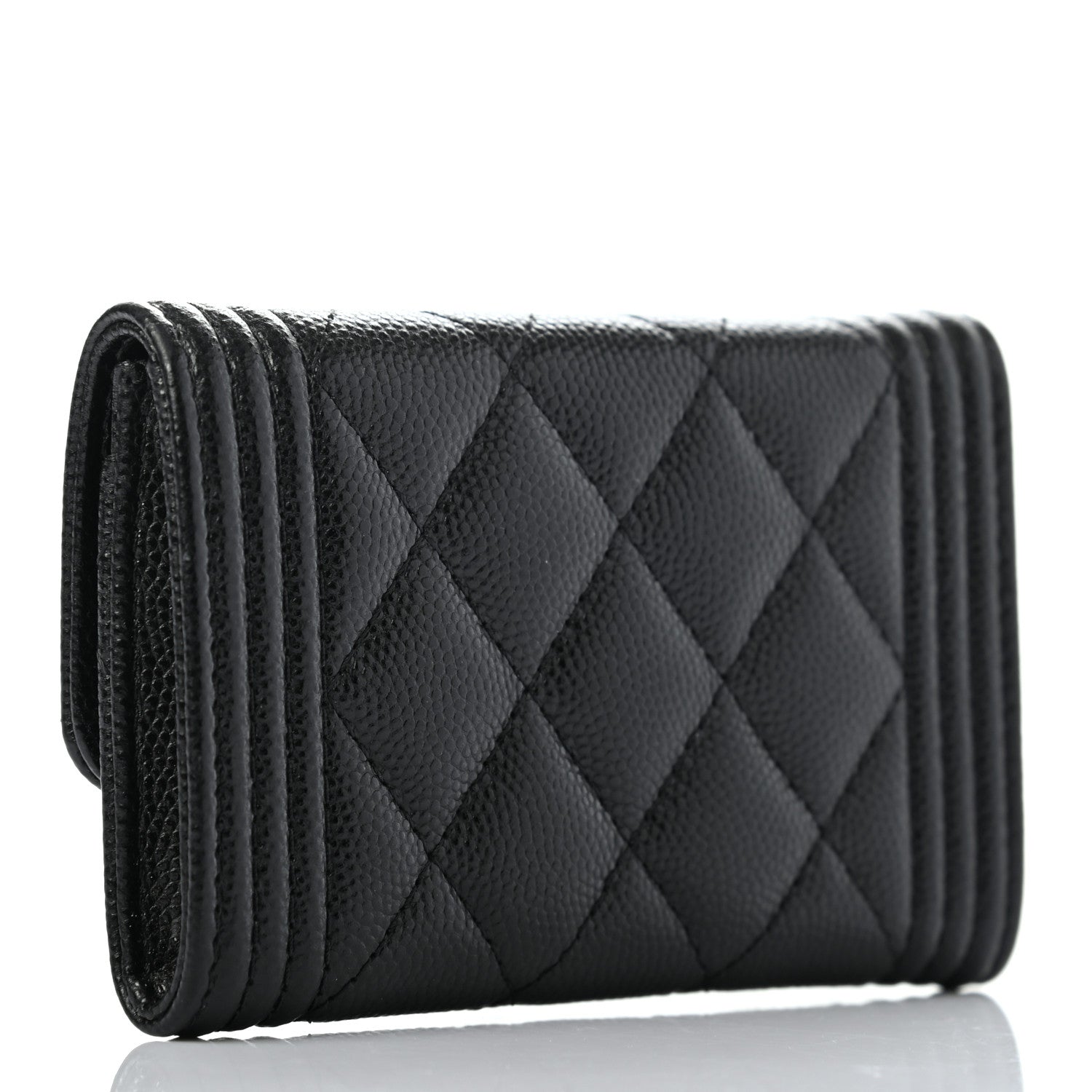 Chanel Caviar Quilted Small Boy Flap Wallet Black 3 of 8