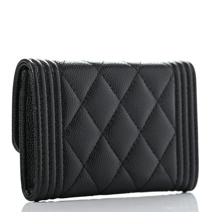 Chanel Caviar Quilted Small Boy Flap Wallet Black 3 of 8