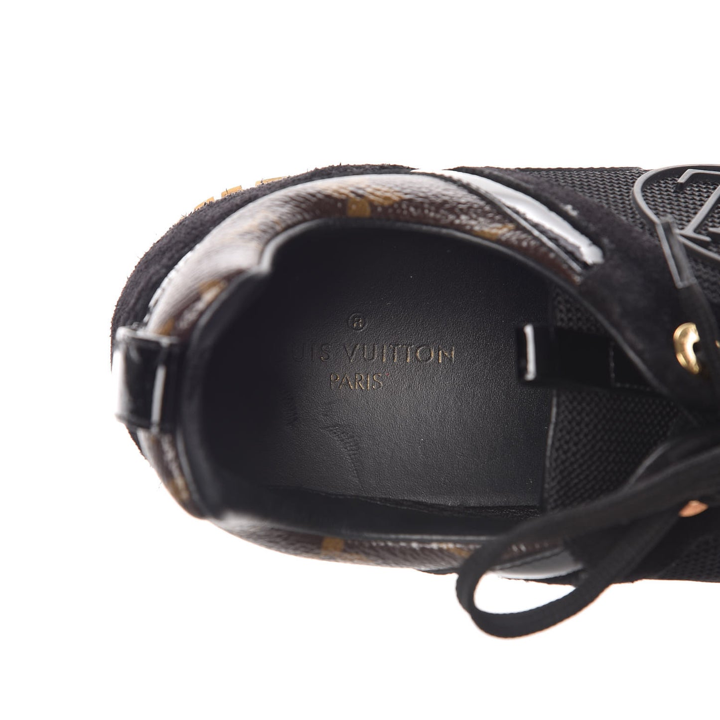 Suede Monogram Run Away Sneakers 38.5 Black