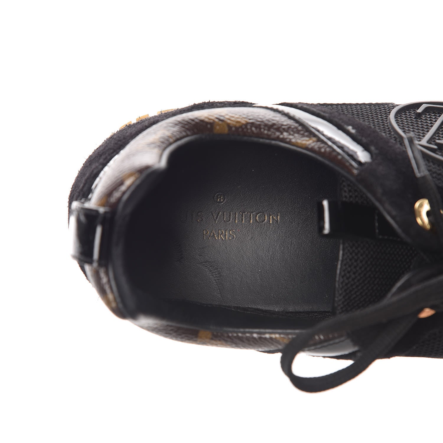 Louis Vuitton Suede Monogram Run Away Sneakers 38.5 Black 9 of 12