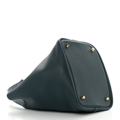 Hermes Taurillon Clemence Matte Alligator Picotin Lock Touch 22 MM Vert Bosphore 4 of 13