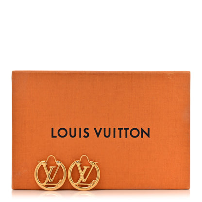Louis Vuitton Metal Small Louise Hoop Earrings Gold 5 of 5