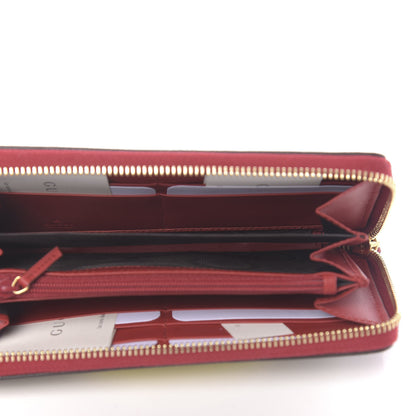 Gucci GG Supreme Monogram Embroidered Rainbow Zip Around Wallet Red 5 of 6
