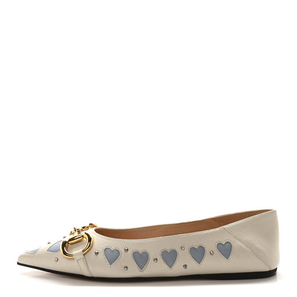 Gucci Nappa Lovelight Deva Horsebit Chain Embellished Flats 36.5 Mystic White Paradise Cloude 1 of 9