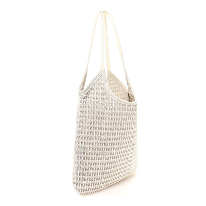 Miu Miu Raffia Effect Linen Logo Ivy Bag White 3 of 10