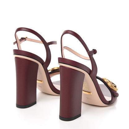 Gucci Lifford Calfskin GG Marmont Ankle Wrap 105mm Sandals 36.5 Vintage Bordeaux 4 of 8