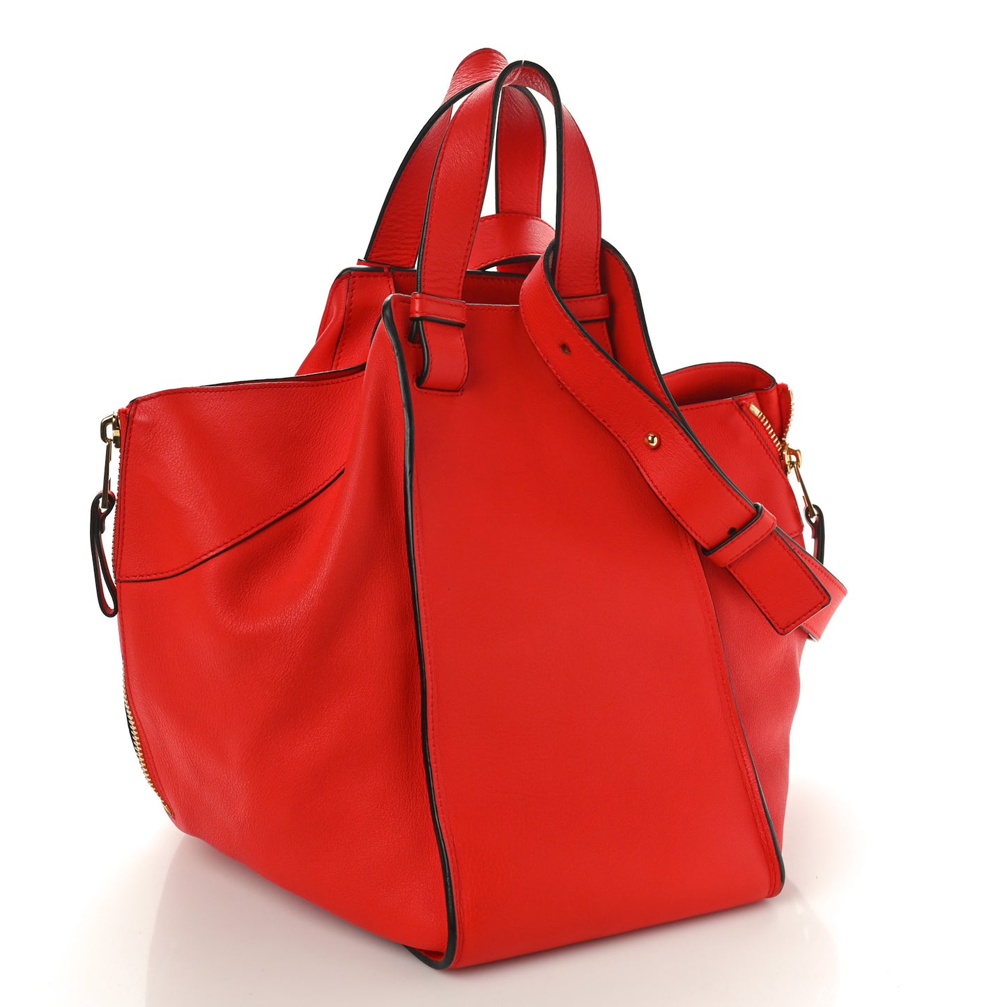 Calfskin Medium Hammock Shoulder Bag Scarlet Red