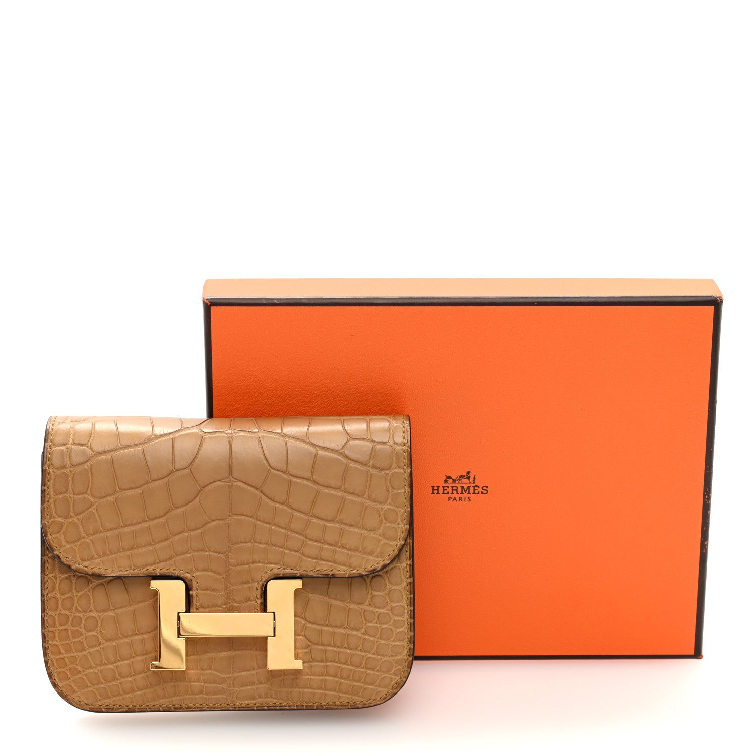 Hermes Matte Alligator Constance Slim Wallet Kraft 9 of 9