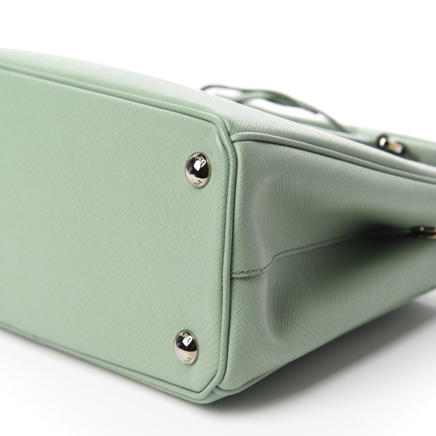Saffiano Lux Small Galleria Double Zip Tote Acquamarina