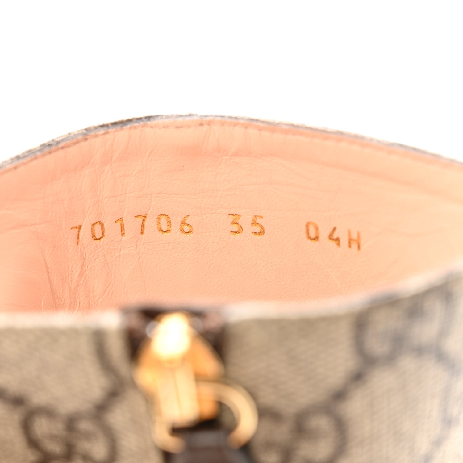 Gucci GG Supreme Monogram Malaga Kid Blondie 55mm Ankle Boots 35 Beige Ebony New Acero 9 of 13