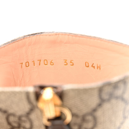 Gucci GG Supreme Monogram Malaga Kid Blondie 55mm Ankle Boots 35 Beige Ebony New Acero 9 of 13