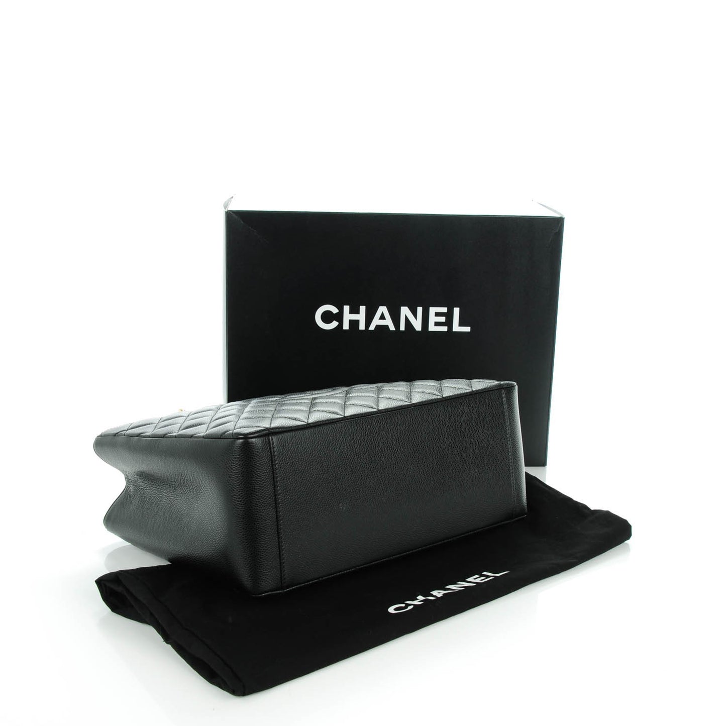 Caviar Quilted Grand Shopping Tote GST Black
