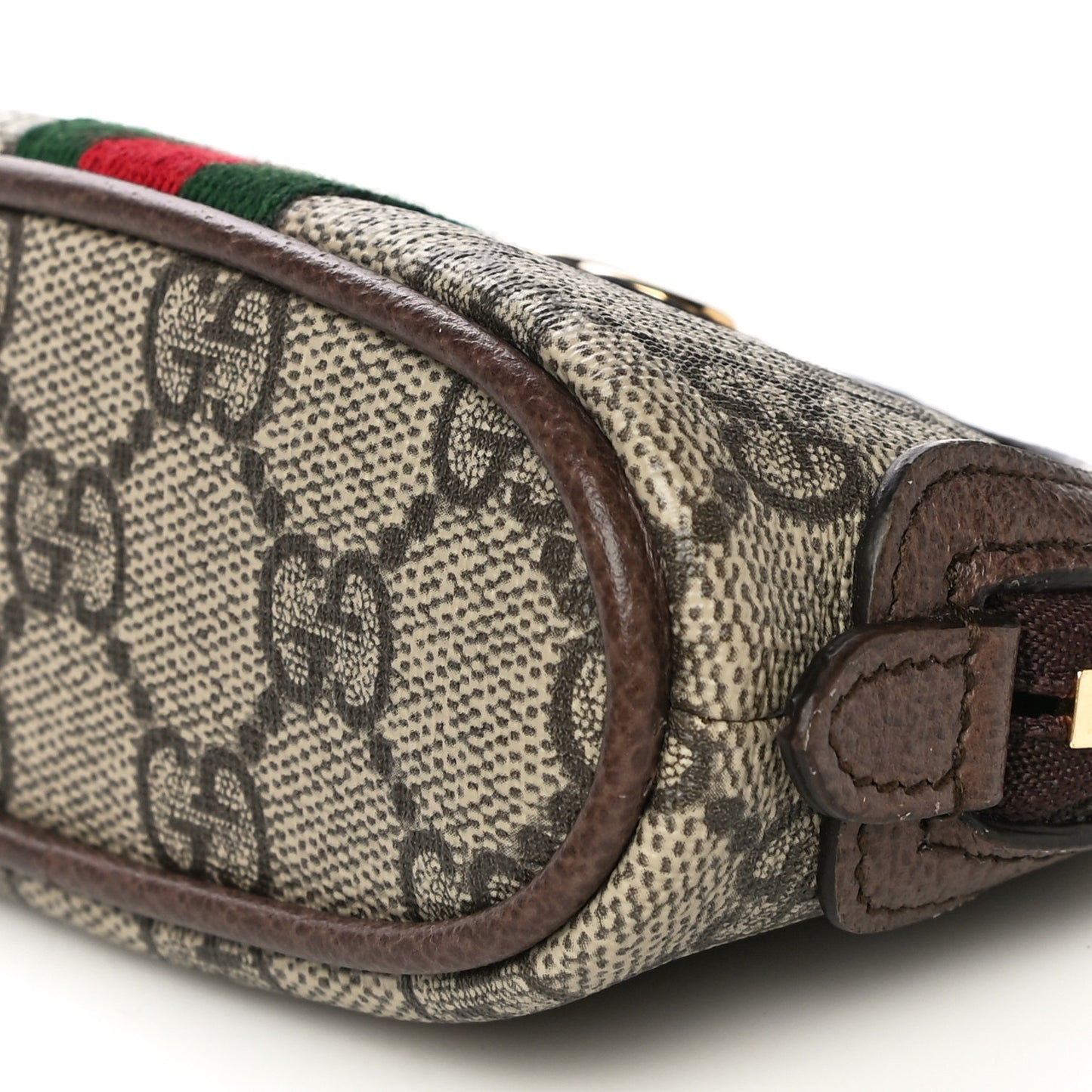 GG Supreme Monogram Web Ophidia Dome Key Pouch Beige New Acero