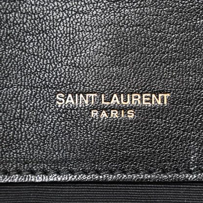 Saint Laurent Sheepskin Matelasse Chevron Monogram Medium College Bag Black 6 of 14