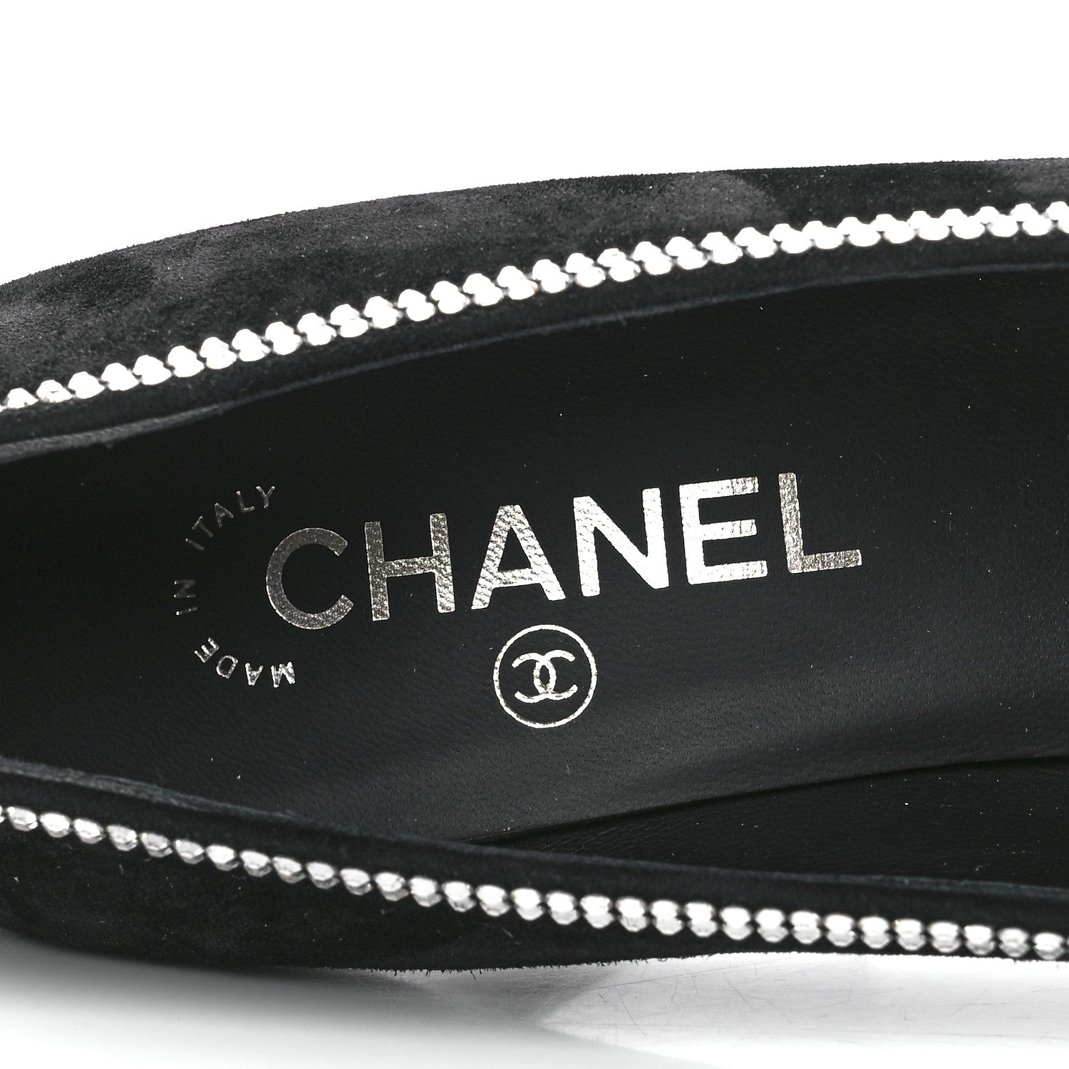 Chanel Suede Grosgrain Crystal Star Pumps 40 Black 7 of 8