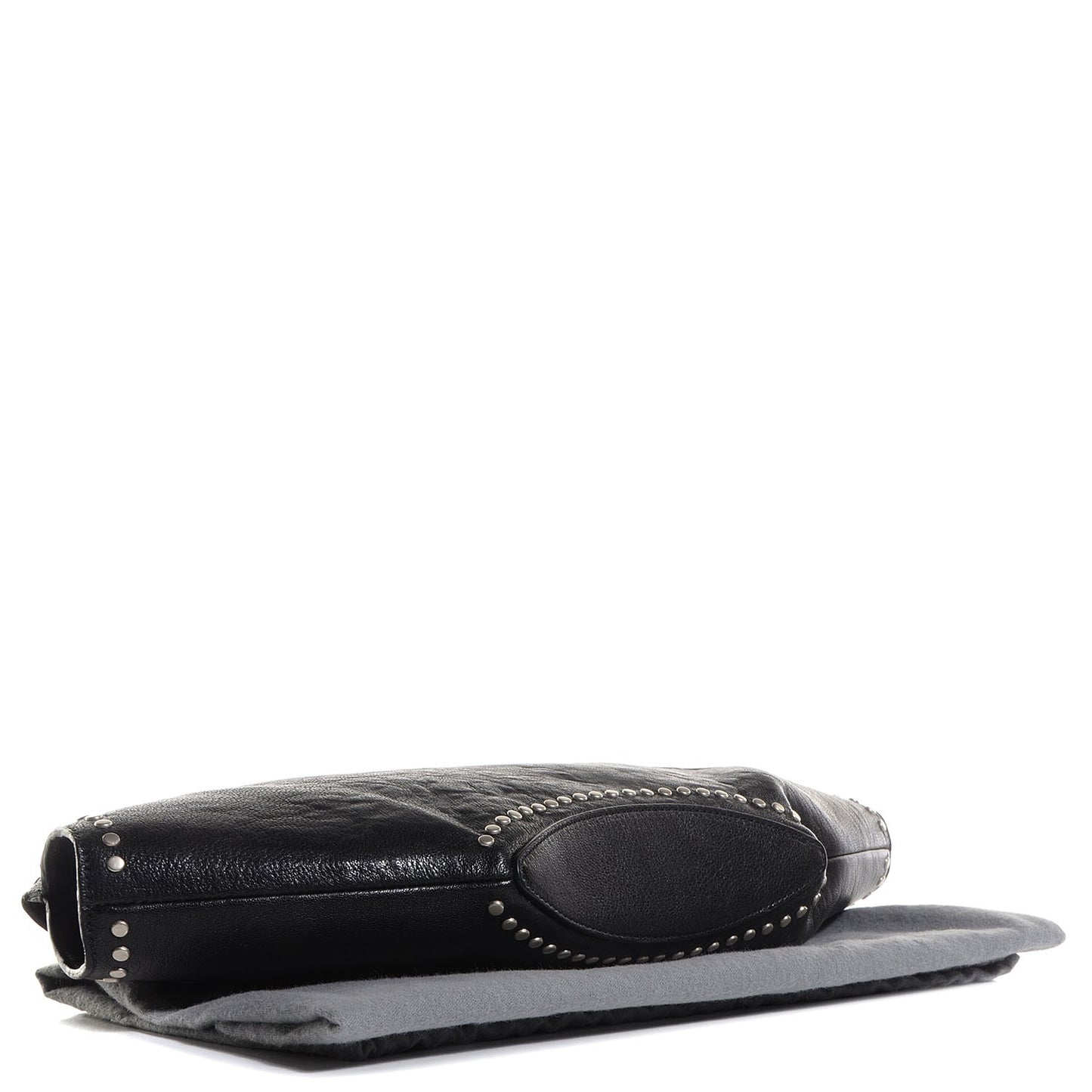 Leather Studded De Manta Clutch Black