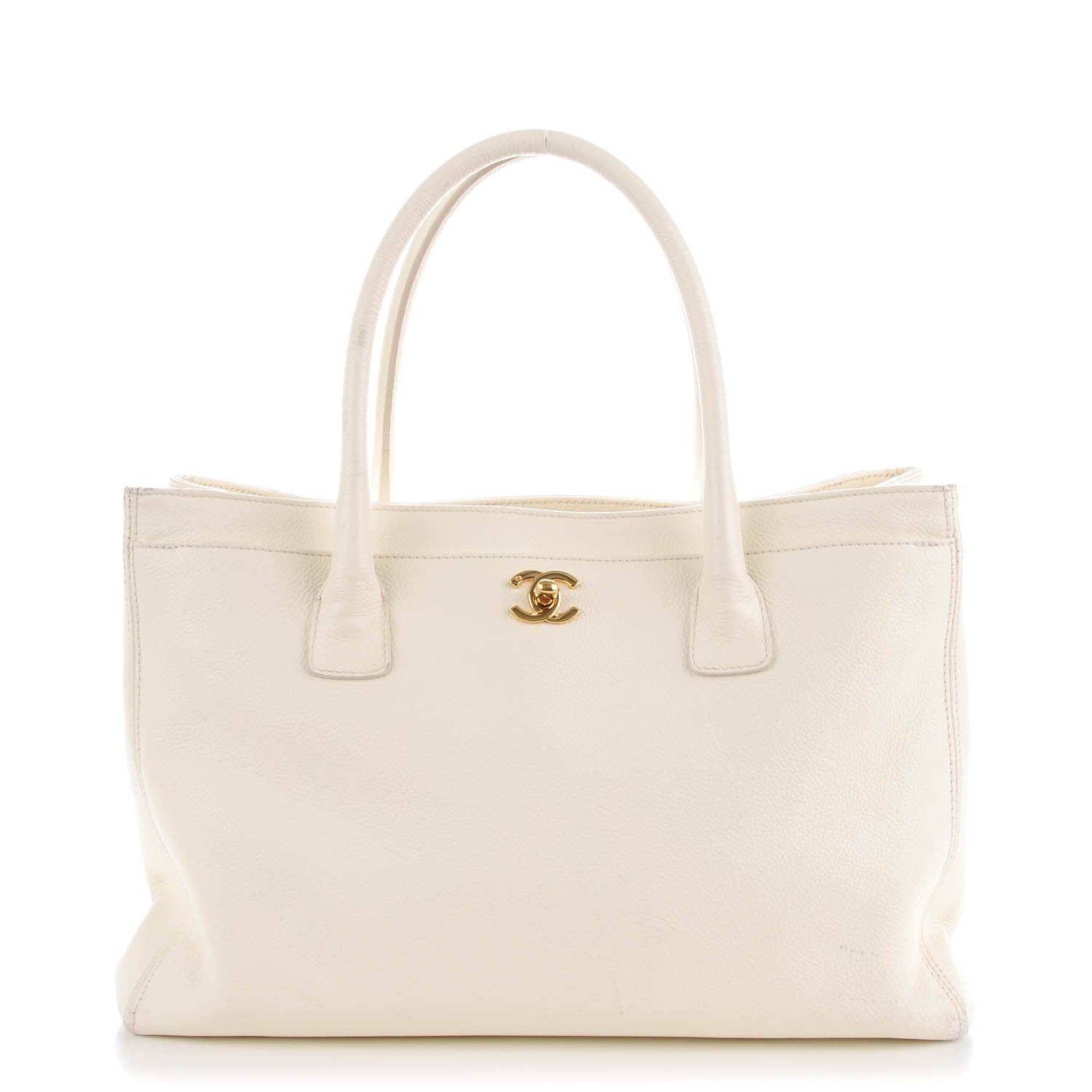 Chanel Calfskin Cerf Executive Shopper Tote White 1 of 9
