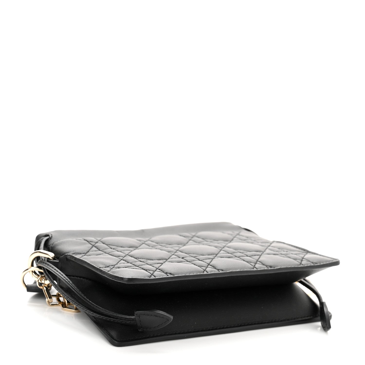 Christian Dior Lambskin Cannage Mini Top Handle Drawstring Bag Black 4 of 10