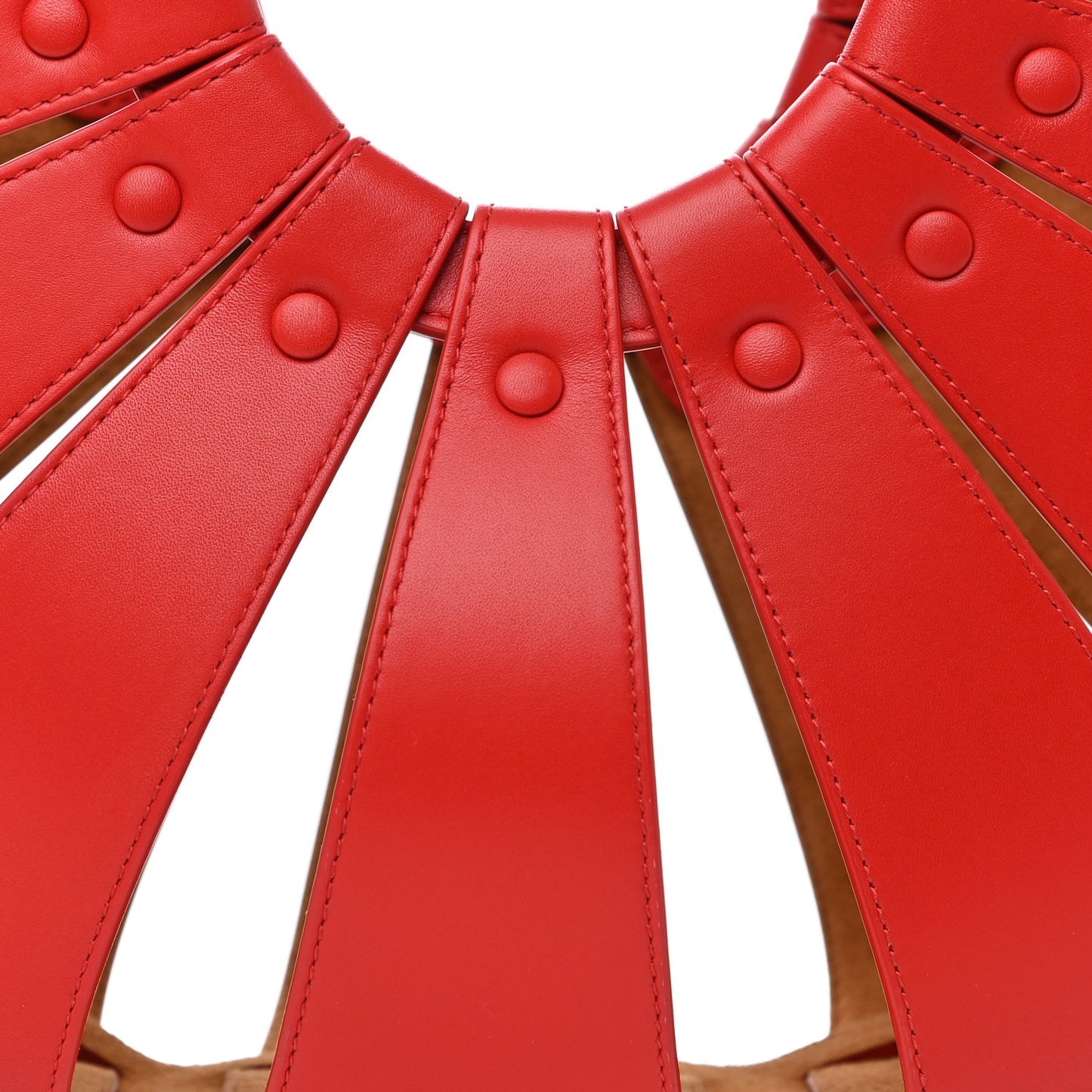 French Calfskin Shell Bag Chili Tomato