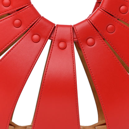 Bottega Veneta French Calfskin Shell Bag Chili Tomato 9 of 12