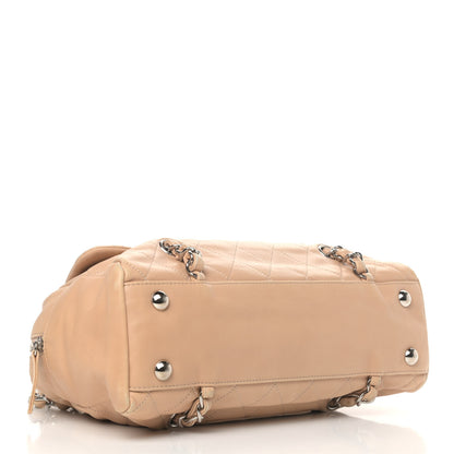Chanel Lambskin Quilted Medium Chain Around Tote Beige 3 of 9